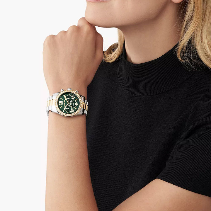 Michael Kors Lexington Chronograph Two-Tone Stainless Steel Women&