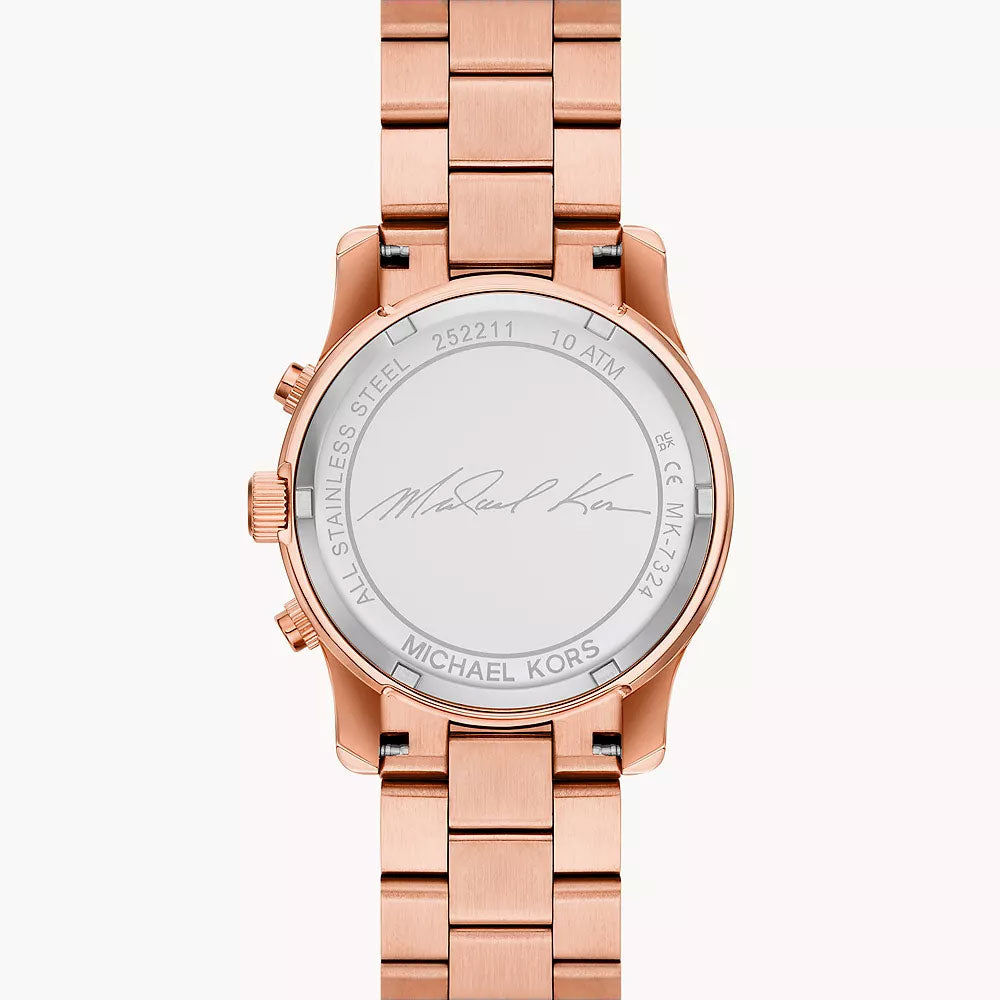 Michael Kors Runway Rose Gold Stainless Steel Women&