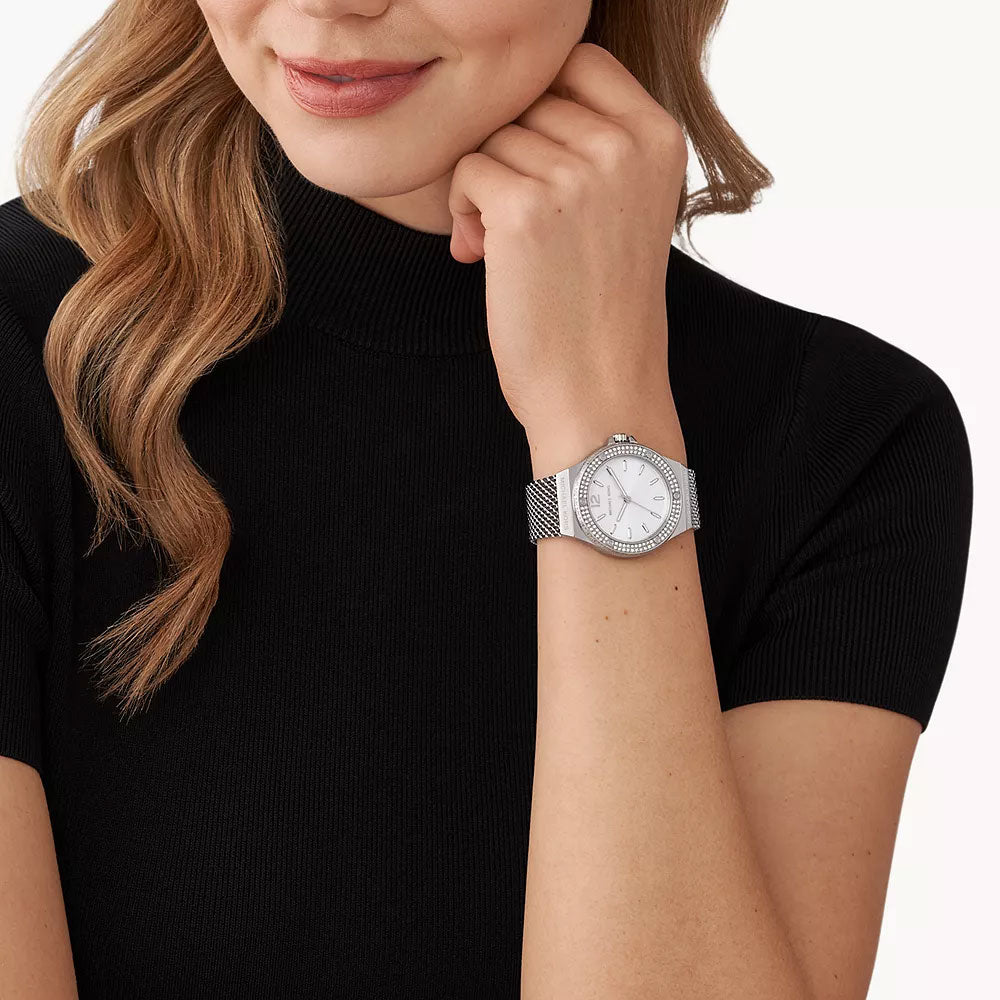 Michael Kors Lennox Silver Stainless Steel Women&