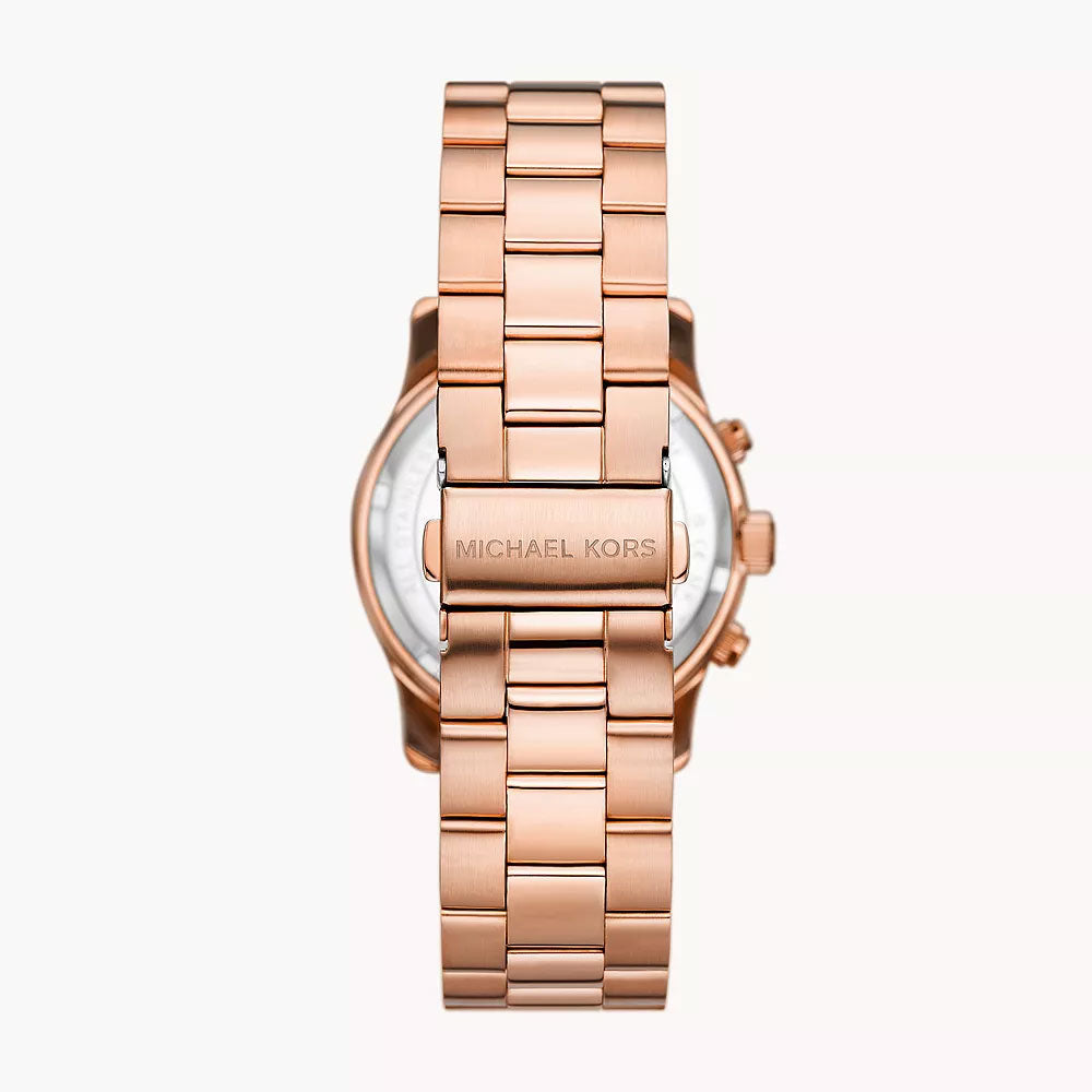 Michael Kors Runway Chronograph Rose Gold-Tone Stainless Steel Women&
