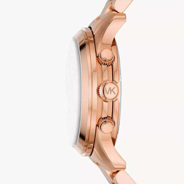 Michael Kors Runway Chronograph Rose Gold-Tone Stainless Steel Women&