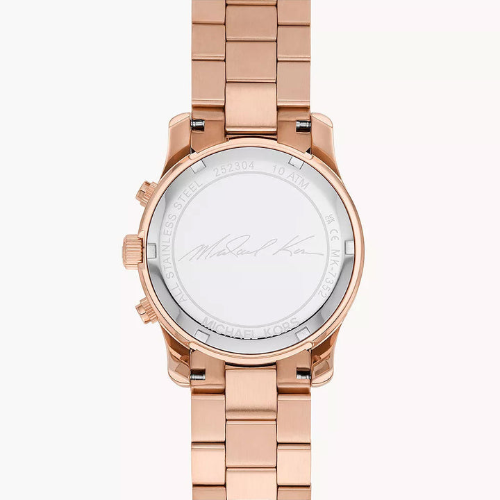 Michael Kors Runway Chronograph Rose Gold-Tone Stainless Steel Women&