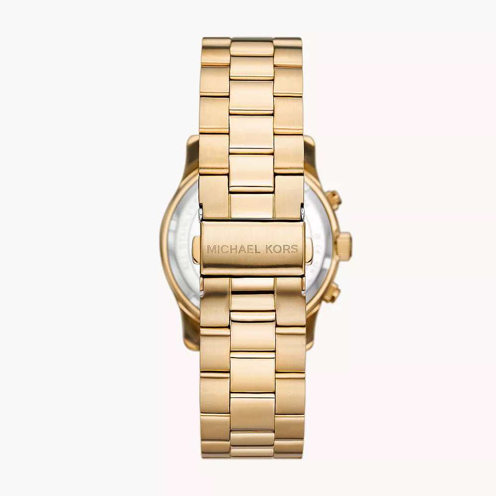 Michael Kors Runway Chronograph Gold-Tone Stainless Steel Women&