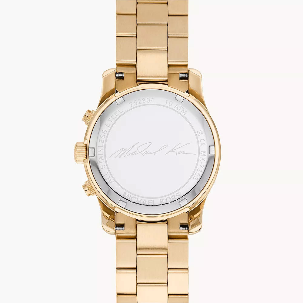 Michael Kors Runway Chronograph Gold-Tone Stainless Steel Women&