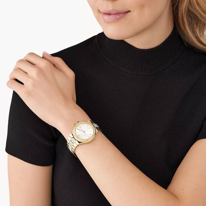 Michael Kors Lennox Three-Hand Gold-Tone Stainless Steel Women&