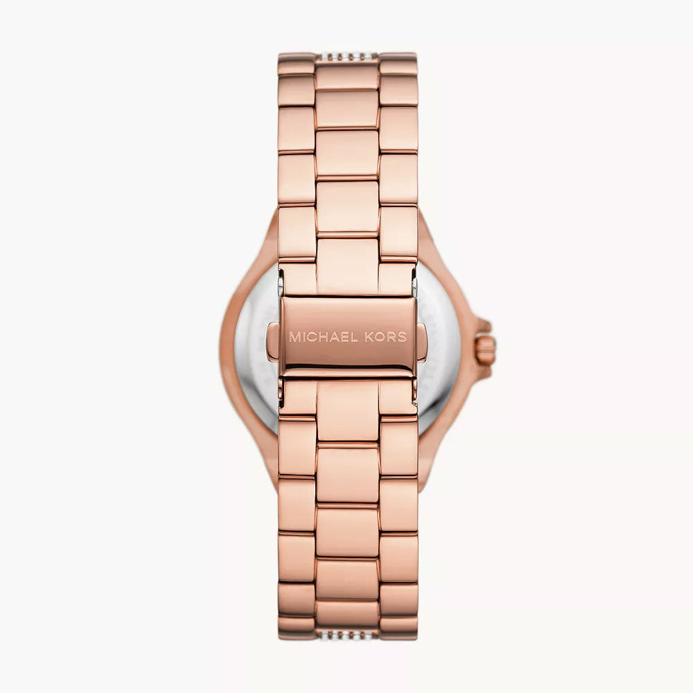 Michael Kors Lennox Three-Hand Rose Gold-Tone Stainless Steel Women&