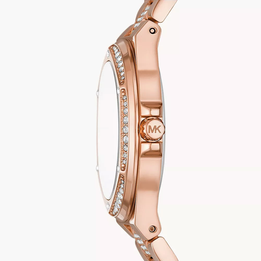 Michael Kors Lennox Three-Hand Rose Gold-Tone Stainless Steel Women&