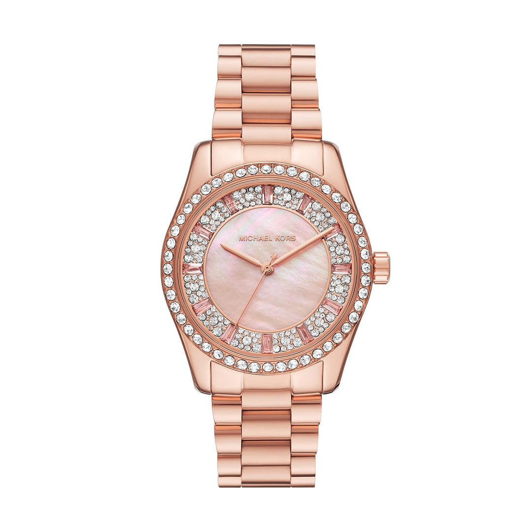 Michael Kors Lexington Three-Hand Rose Gold-Tone Stainless Steel Watch