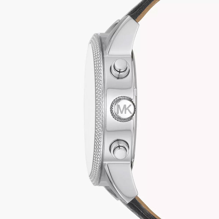 Michael Kors Hutton Chronograph Black Leather Men&