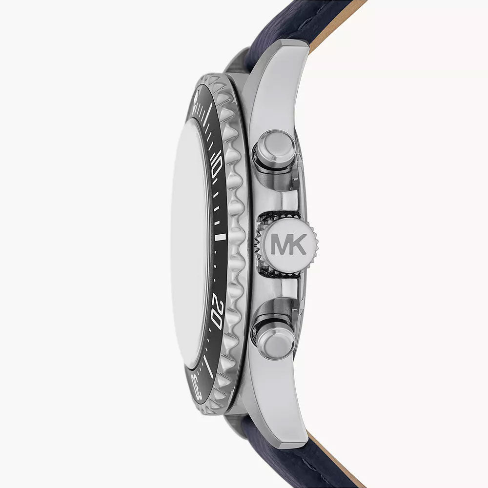 Michael Kors Everest Chronograph Navy Leather Men&