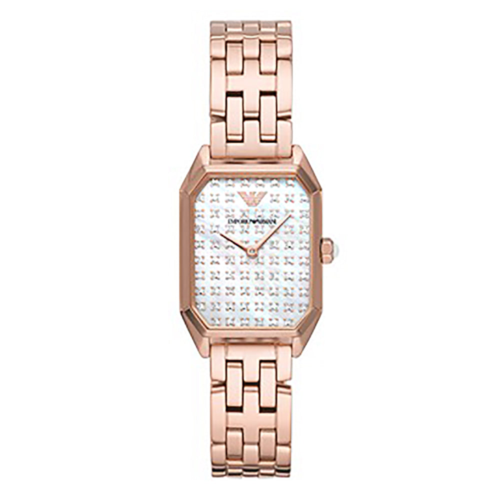 EMPORIO ARMANI MOP ANLG WATCH 0 JWL GP METAL BRCLT
