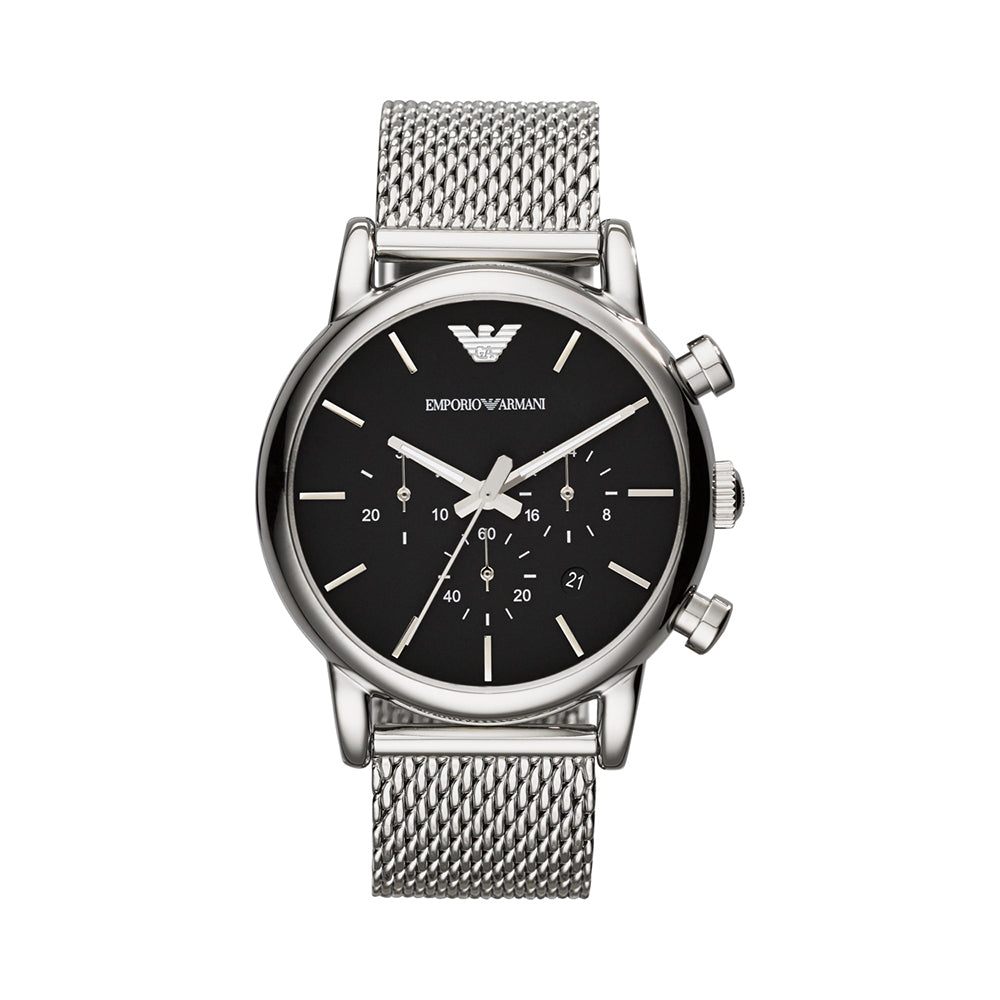 EA ANALOG WATCH SS METAL BRACELET