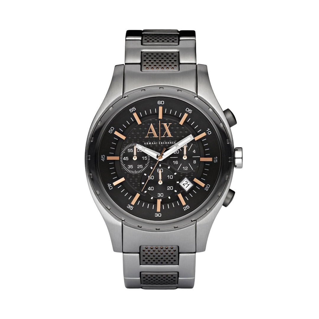 Armani Exchange Active Chronograph Black Dial Silver Men&
