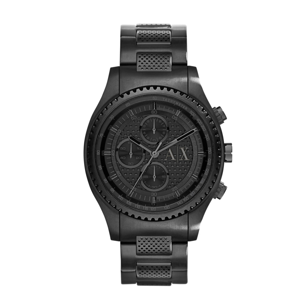 Armani Exchange Chronograph Black Dial Black Ion-Plated Men&