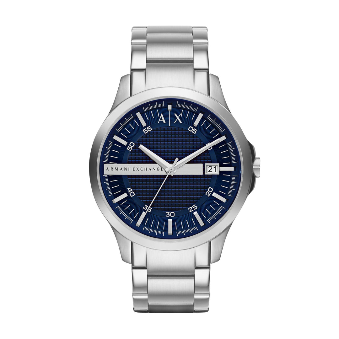 Armani Exchange Smart Blue Textured Dial Silver Men&