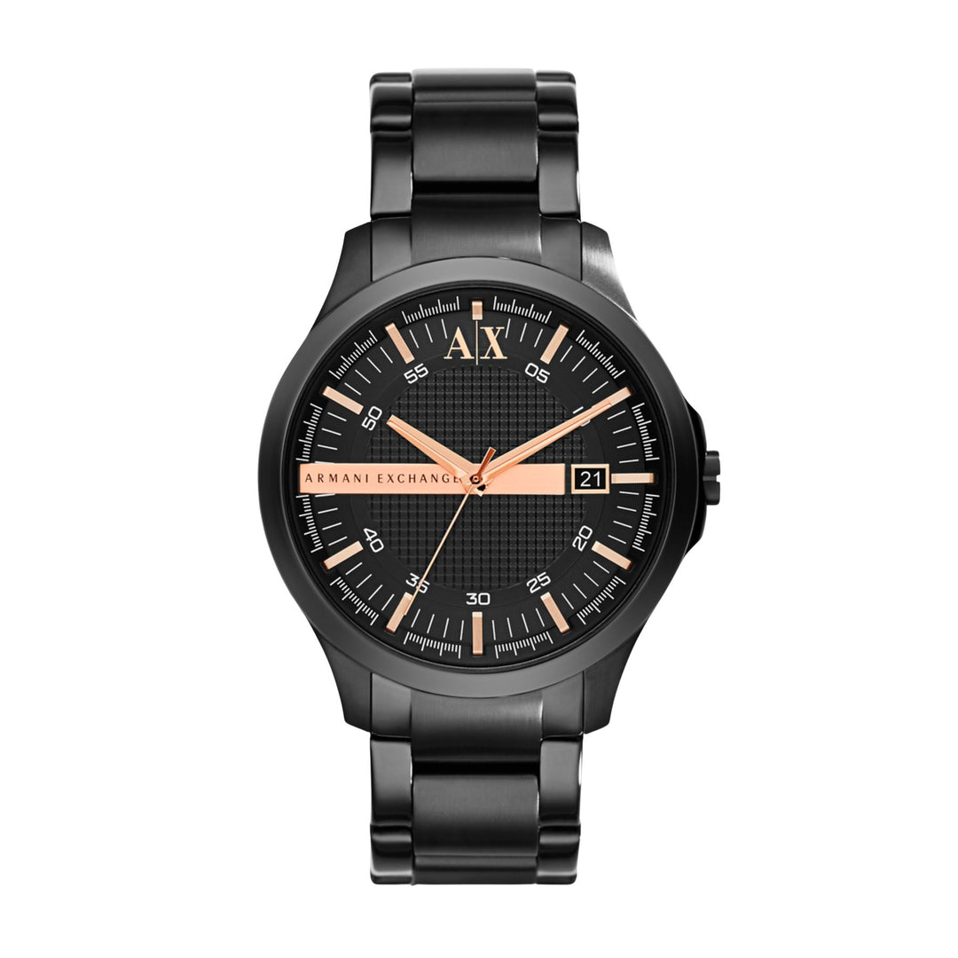 Armani Exchange Hampton Black Dial Black Ion-Plated Men&
