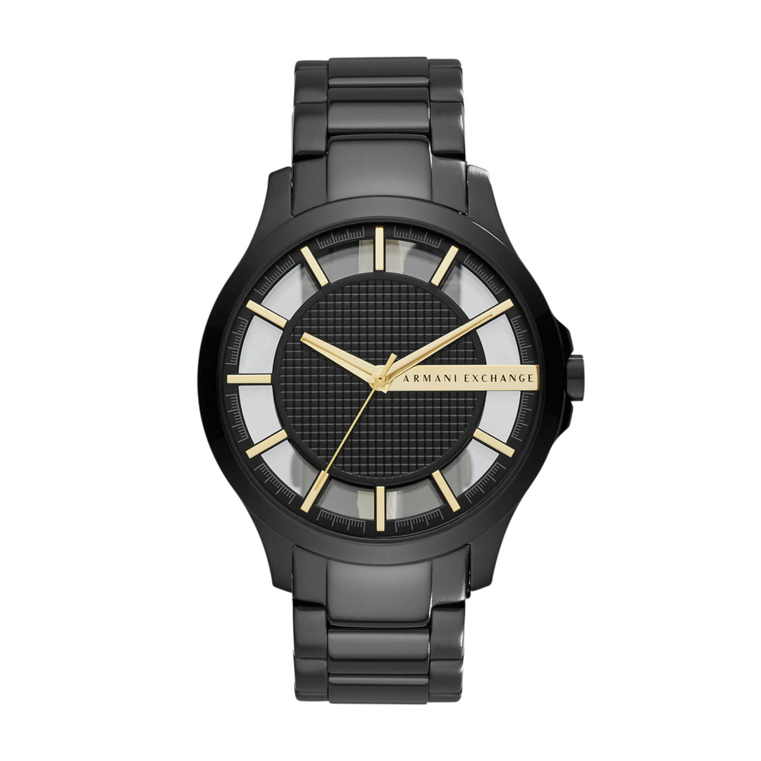 Armani Exchange Hampton Black Dial Black (Transparent Rim) Men&