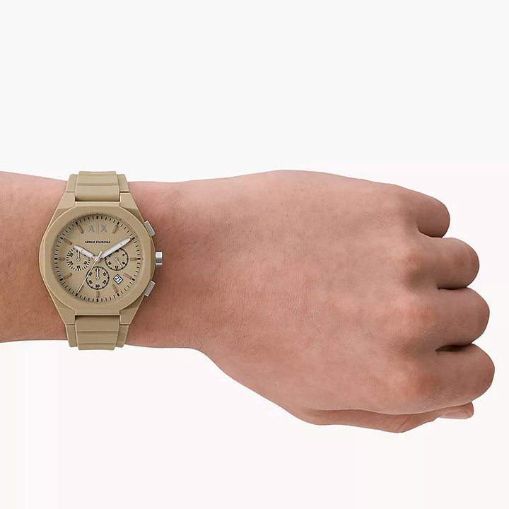 Armani Exchange Rafael Beige Gold Nylon Men&