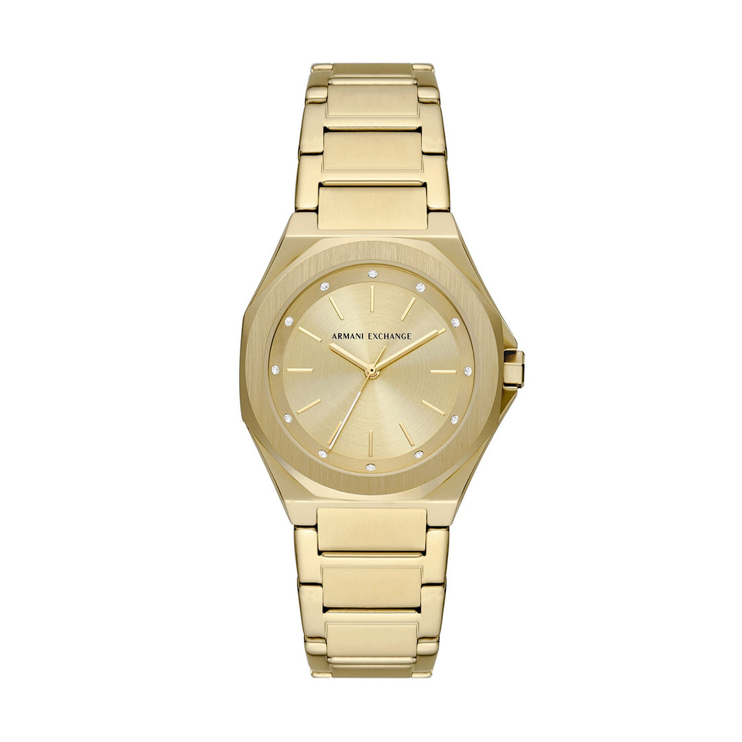 Armani Exchange Three-Hand Gold-Tone Stainless Steel Watch