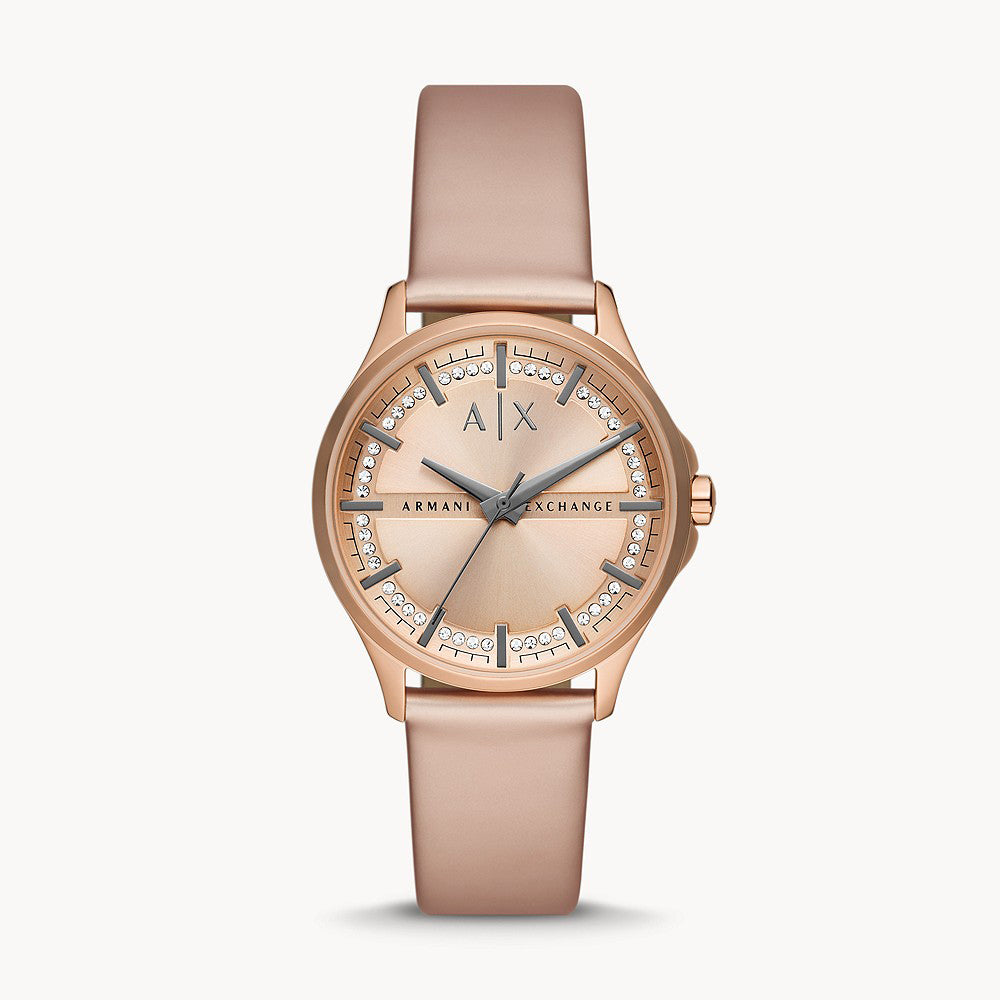 Armani Exchange Lady Hampton Rose Gold Polyurethane Women&