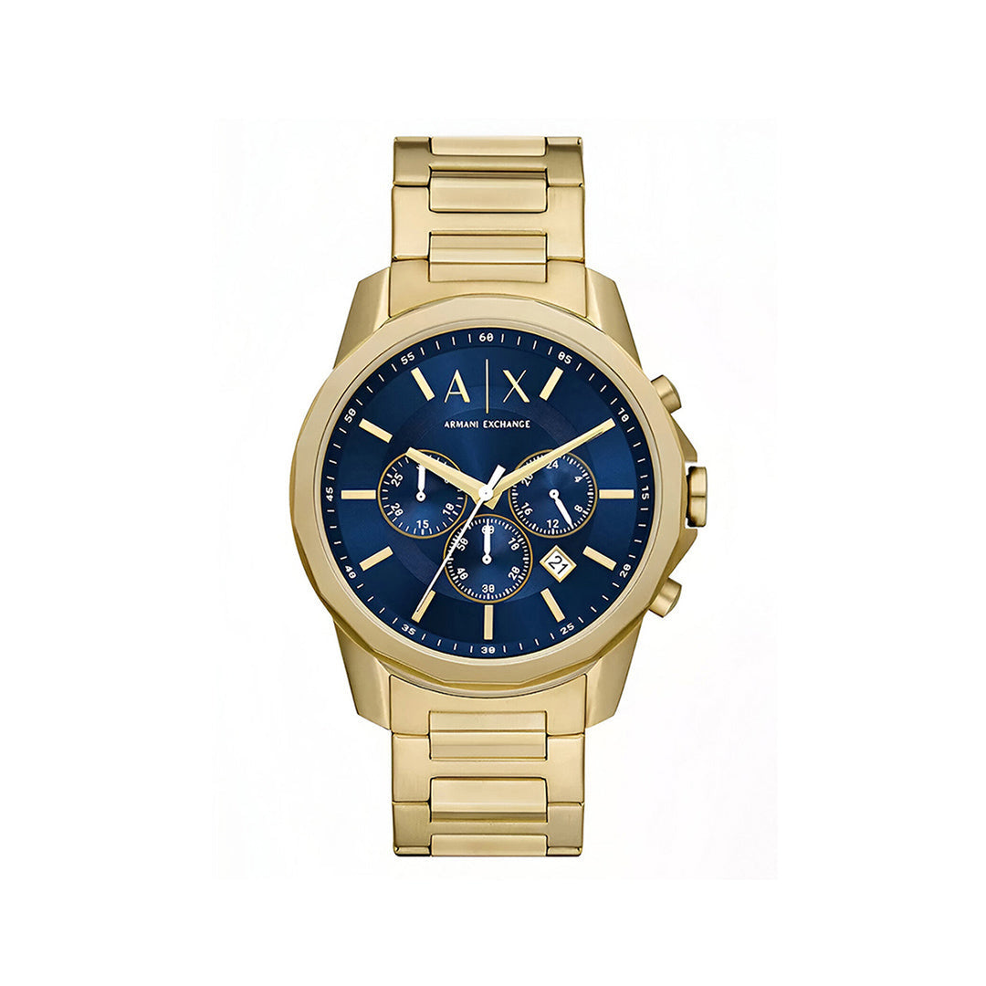 Armani Exchange Banks Chronograph Blue Dial Gold-Tone Men&