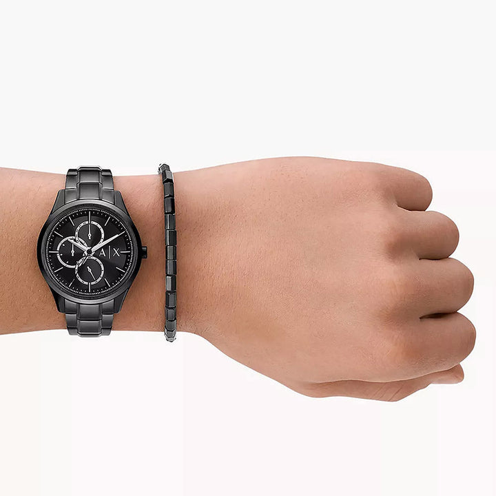 Armani Exchange Dante Black Stainless Steel Set Men's Watch - AX7154SET
