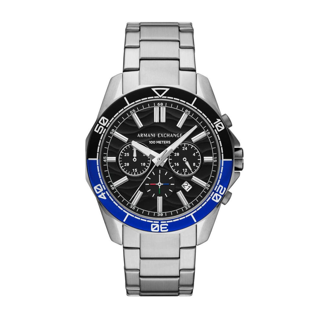 Armani Exchange Spencer Chronograph Black Dial Silver Men&