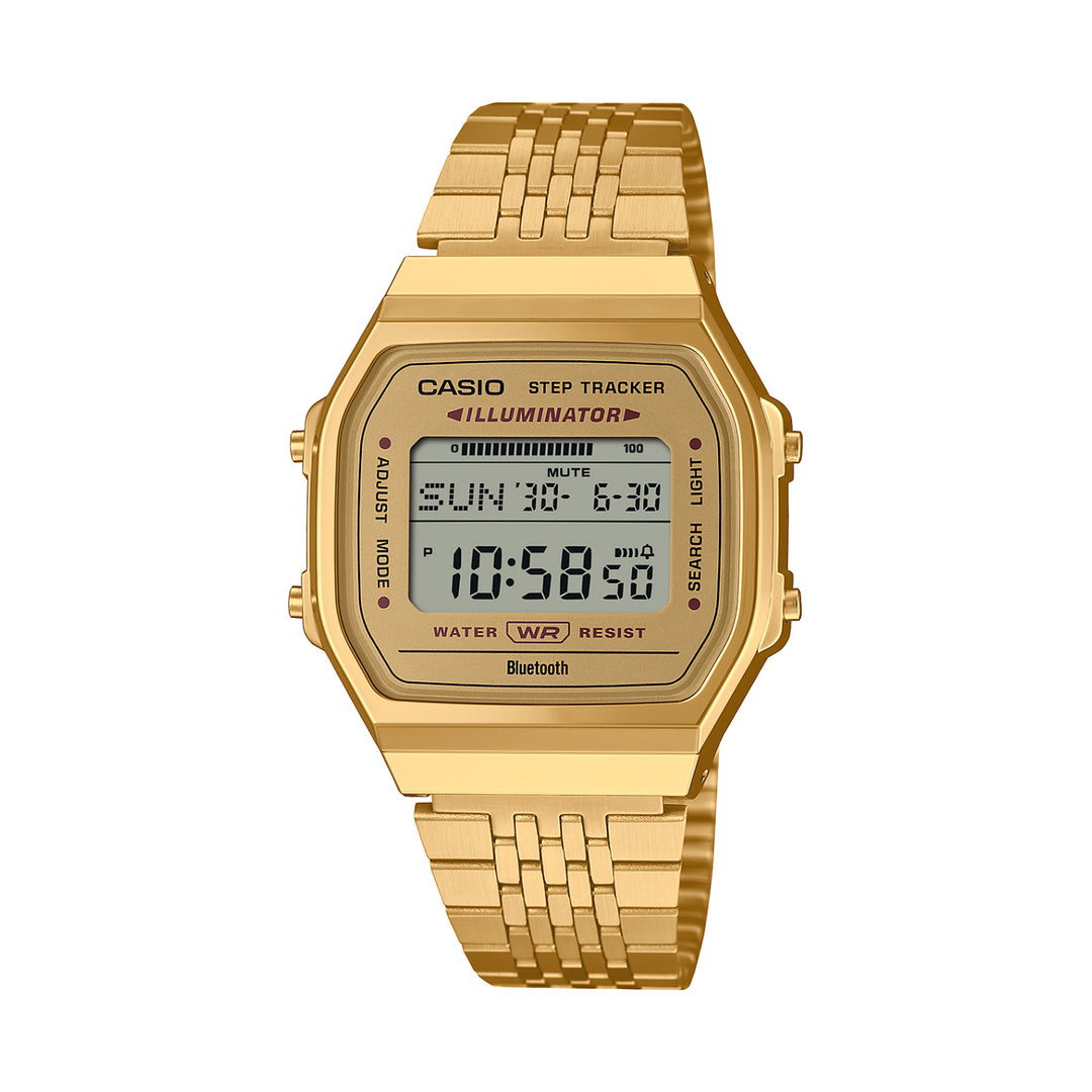 Casio Vintage Unisex Gold Dial Gold Tone Stainless Steel Digital Watch - ABL-100WEG-9ADF