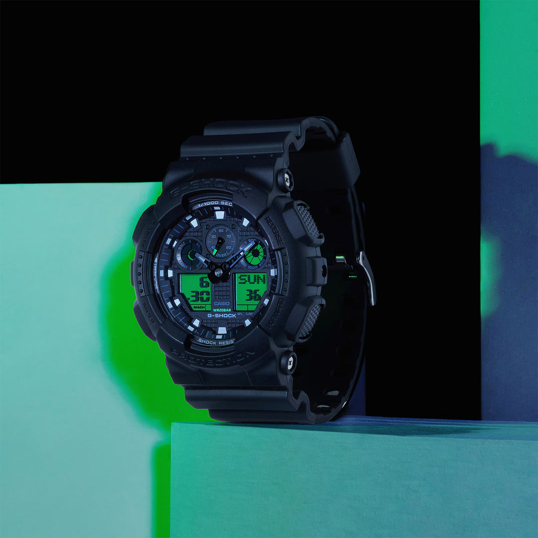 CASIO G-SHOCK GA-100BEG-1ADR ANALOG DIGITAL WATCH