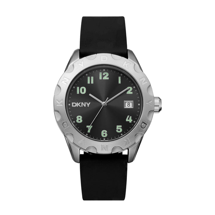 DKNY EVERYDAY Men's Black Dial Silicone Strap Watch