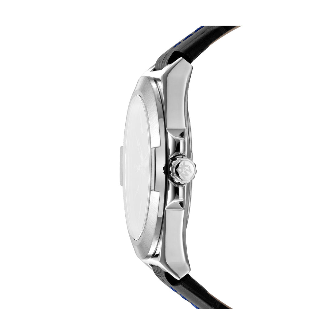 DKNY EVERYDAY Men's Silver Dial Leather Strap Watch