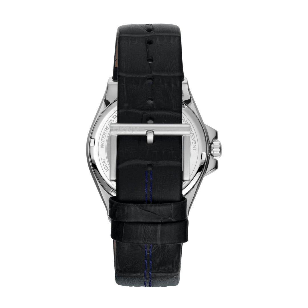 DKNY EVERYDAY Men's Silver Dial Leather Strap Watch