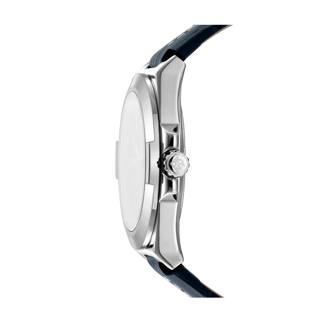 DKNY EVERYDAY Men's Dark Blue Dial Leather Strap Watch