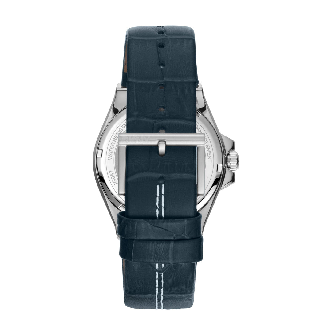 DKNY EVERYDAY Men's Dark Blue Dial Leather Strap Watch