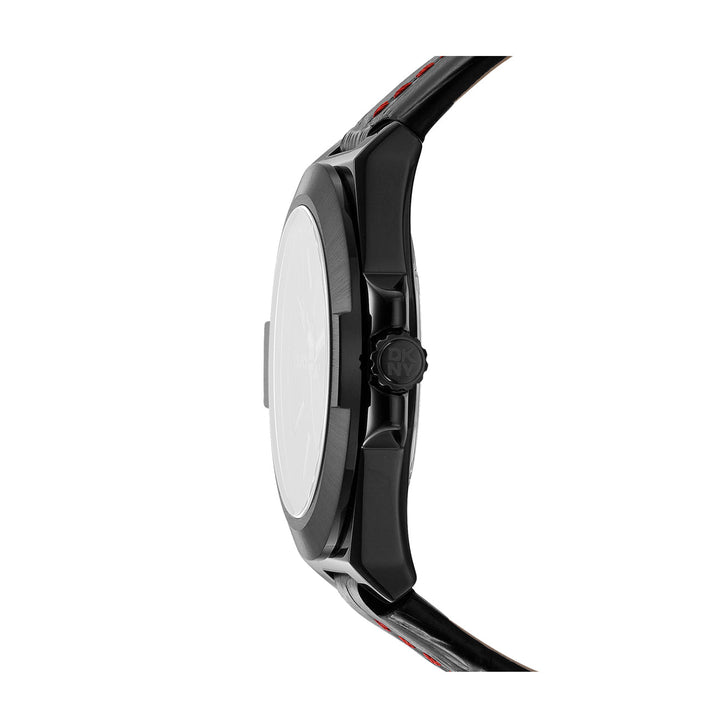DKNY EVERYDAY Men's Black Dial Leather Strap Watch