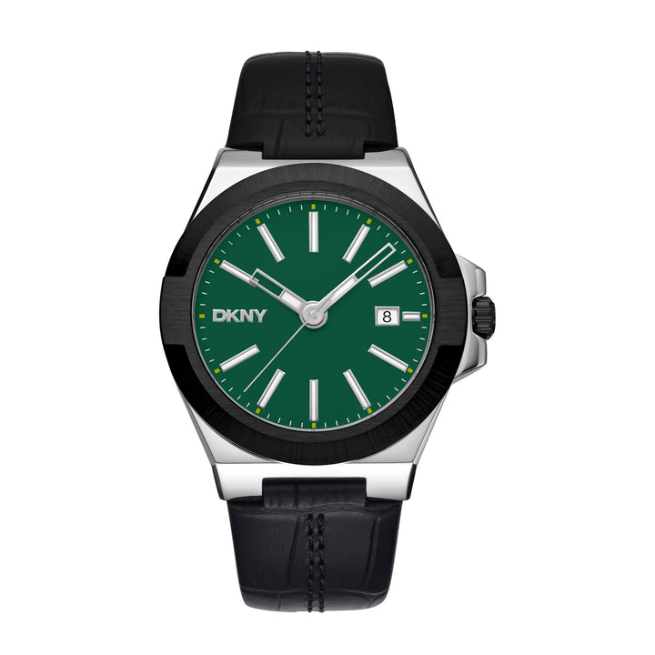 DKNY EVERYDAY Men's Dark Green Dial Leather Strap Watch