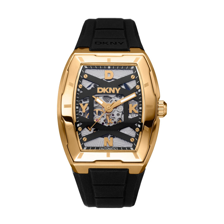 DKNY Automatic Active Men's Black Dial Silicone Strap Watch