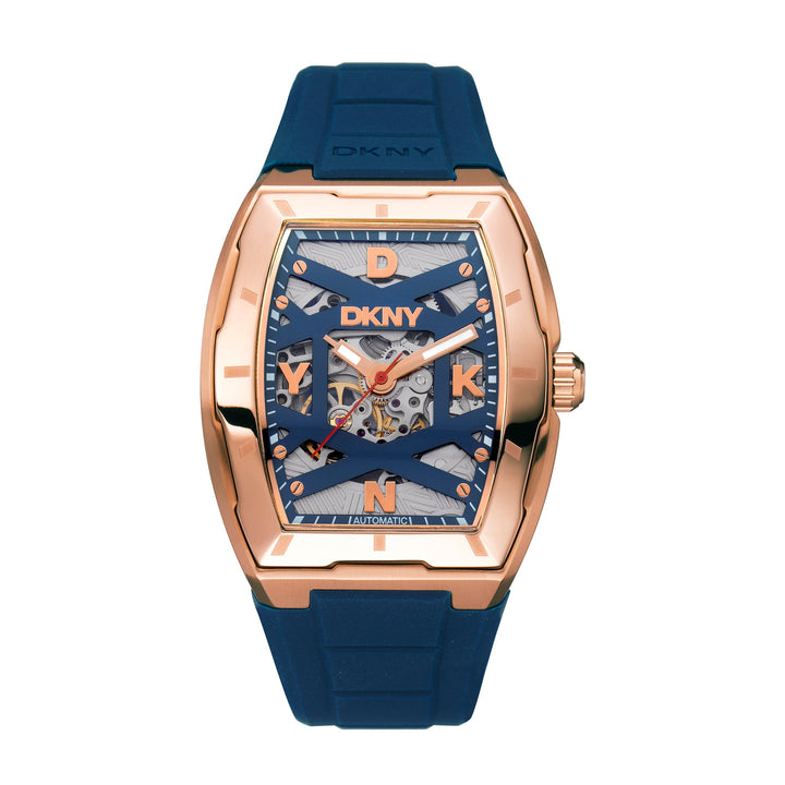 DKNY Automatic Active Men's Dark Blue Dial Silicone Strap Watch