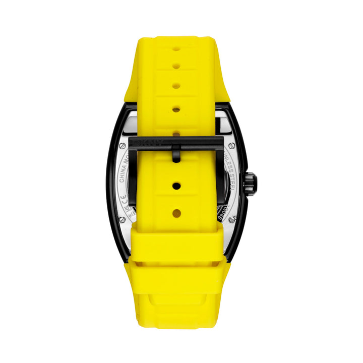DKNY Automatic Active Men's Yellow Dial Silicone Strap Watch