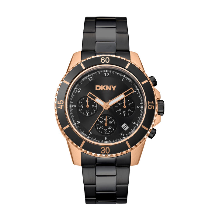 DKNY ACTIVE Men's Black Dial Stainless Steel Watch