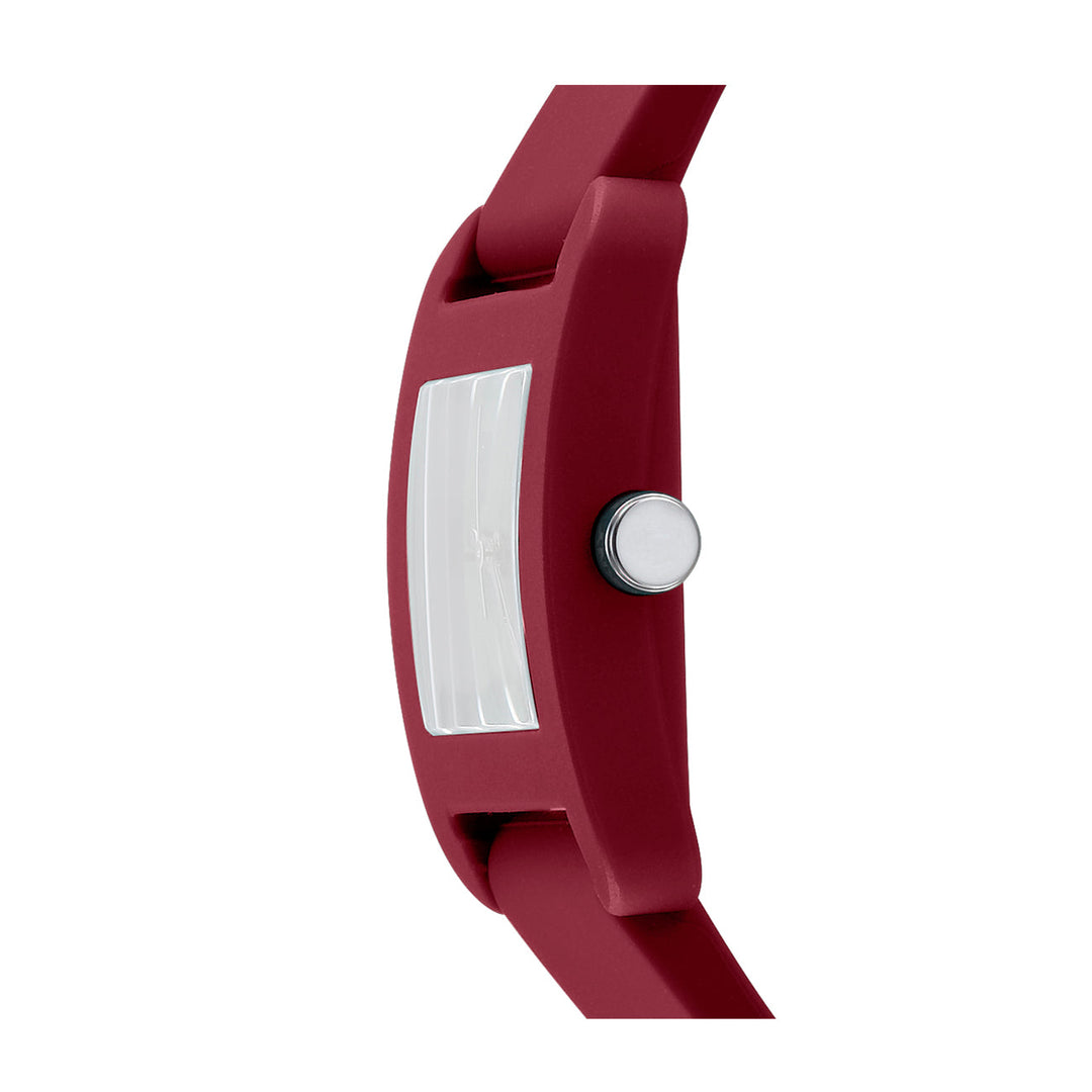 DKNY ICONIC Women's Dark Red Dial Silicone Strap Watch
