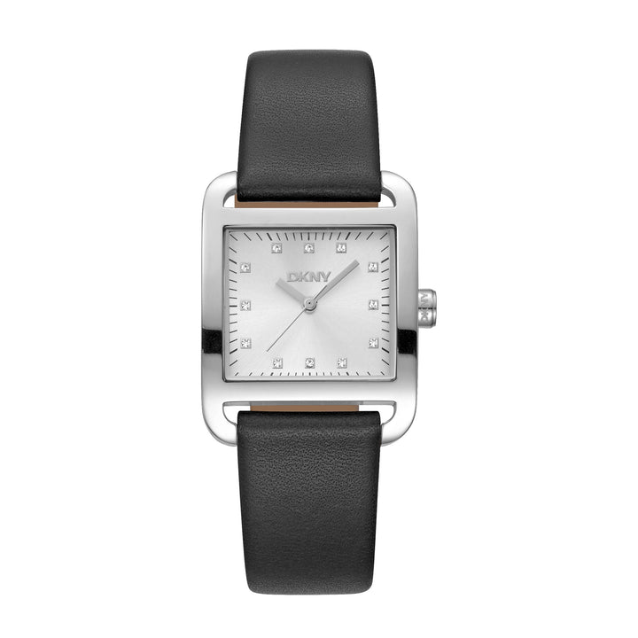 DKNY ICONIC Women's Silver Dial Leather Strap Watch