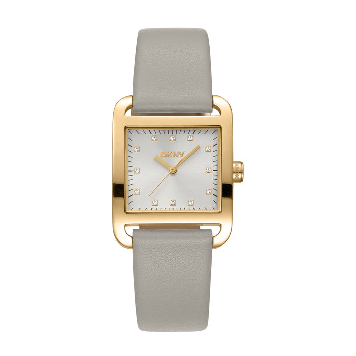 DKNY ICONIC Women's Silver Dial Leather Strap Watch