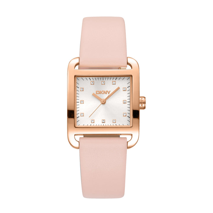 DKNY ICONIC Women's Silver Dial Leather Strap Watch