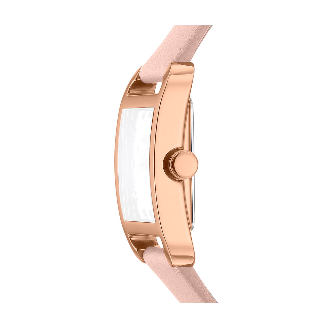 DKNY ICONIC Women's Silver Dial Leather Strap Watch