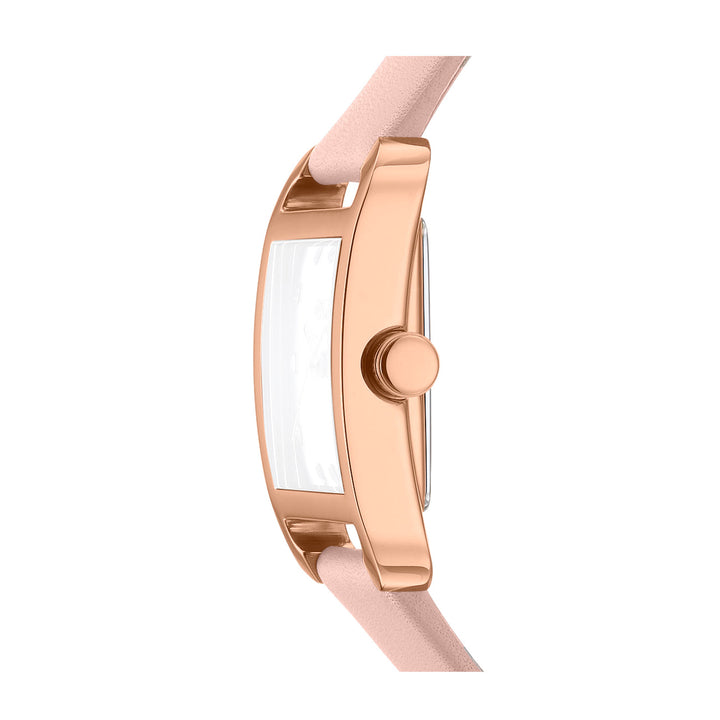 DKNY ICONIC Women's Silver Dial Leather Strap Watch