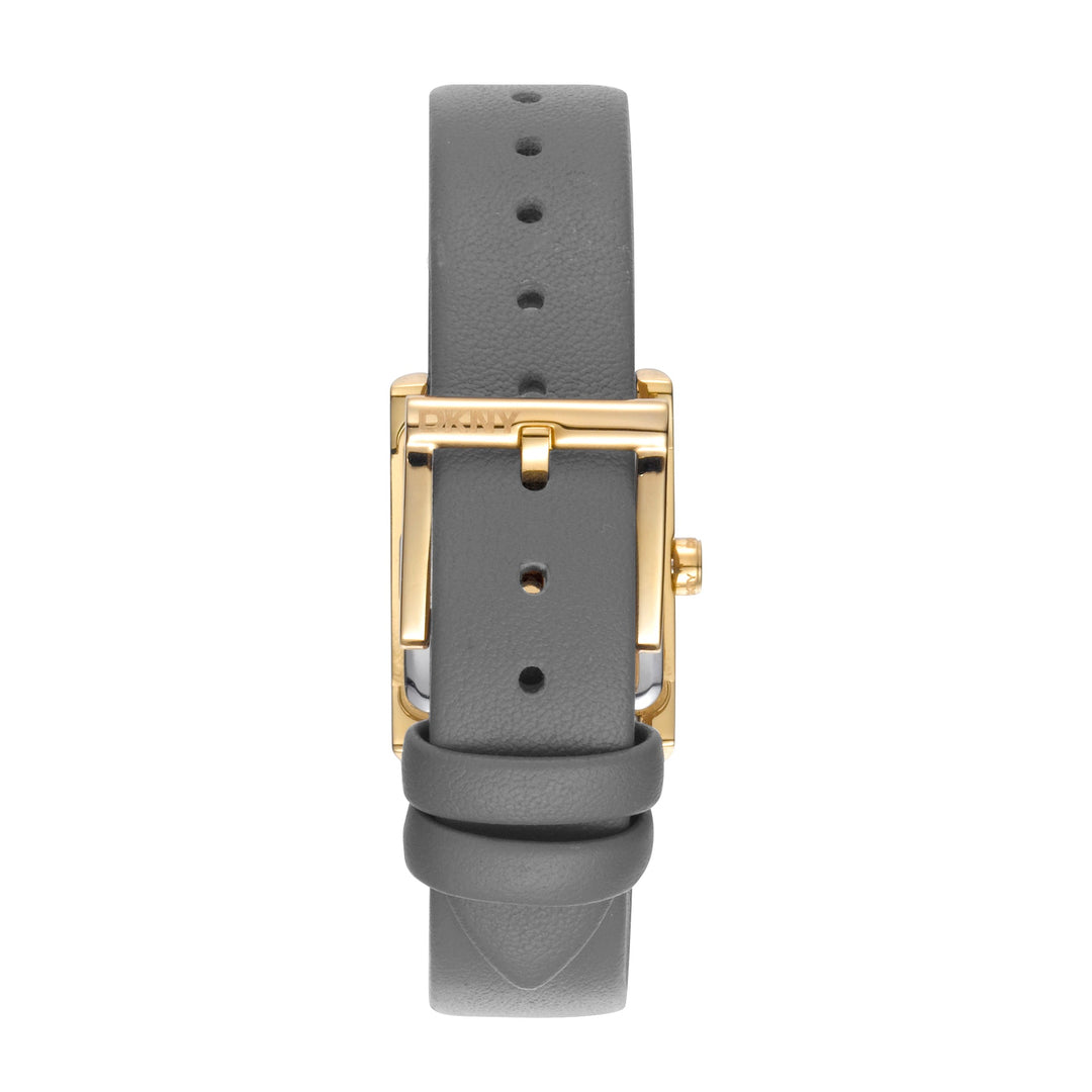 DKNY LOGO Women's Silver Dial Leather Strap Watch