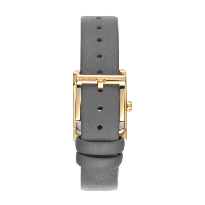 DKNY LOGO Women's Silver Dial Leather Strap Watch