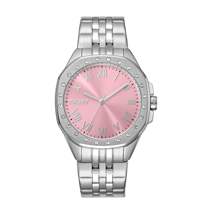DKNY EVENING Women's Pink Dial Stainless Steel Watch