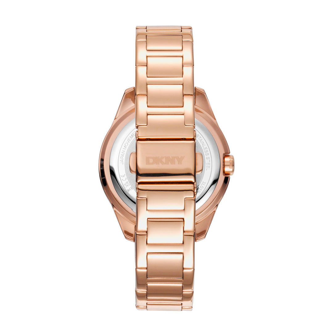 DKNY EVENING Women's Rose Gold Dial Stainless Steel Watch